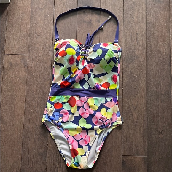 SHAN rainbow abstract one piece swimsuit, size 10 *as is - Picture 2 of 9